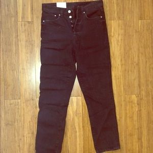 BLACK H&M HIGH WAIST STRAIGHT LEG JEANS